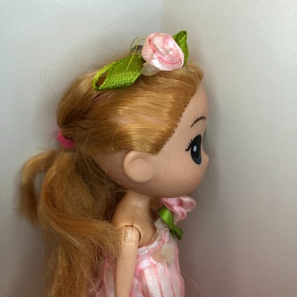 Little Girl Doll Keychain with Pink Dress - Picture 4 of 12